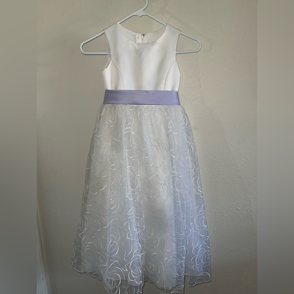 David Bridal Girl Wedding Party Flower Girl White Dress